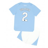 Fotballdrakt Barn Manchester City Kyle Walker #2 Hjemmedraktsett 2023-24 Kortermet (+ Korte bukser)